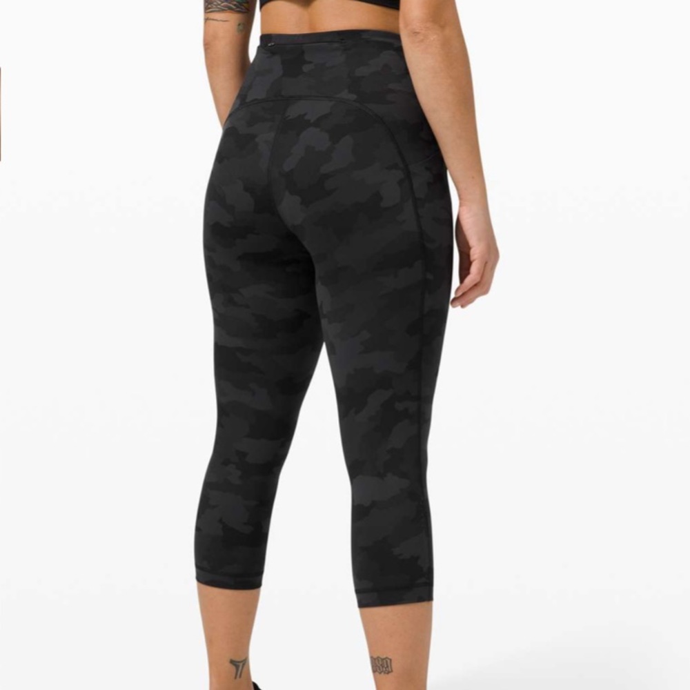 lululemon athletica Black Camo Ankle Crop Leggings